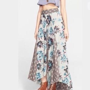 Free People Floral Hi-Low Skirt